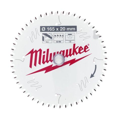 Lame scie circulaire bois CSB P Alu 165 x 20 x 1,6 x 52 ATB - MILWAUKEE