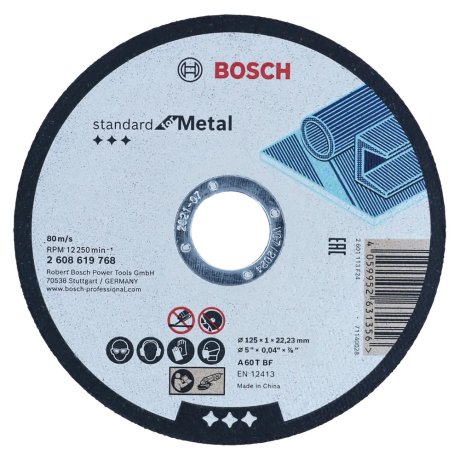 Disque à tronçonner métal 125 x 1 x 22,23 mm - BOSCH