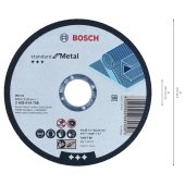 Disque à tronçonner métal 125 x 1 x 22,23 mm - BOSCH