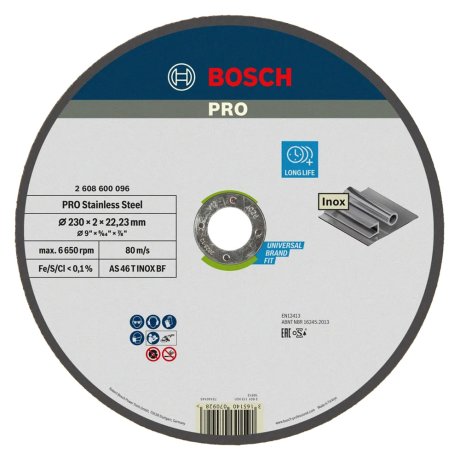 Disque à tronçonner inox 230 x 2 x 22,23 mm - BOSCH