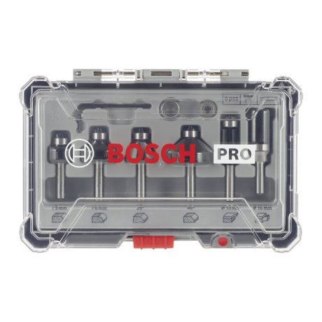 Coffret 6 fraises à araser et de bordage queue 8 mm - BOSCH