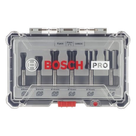 Coffret 6 fraises droites queue 8 mm - BOSCH
