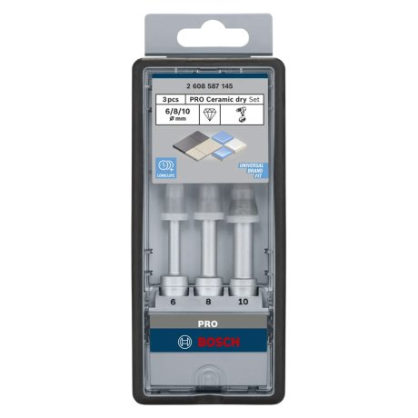 Coffret 3 forets diamantés Easy Dry Robust Line 6-8-10 mm - BOSCH