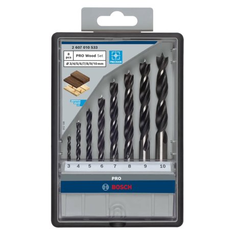 Coffret 7 mèches bois hélicoïdales 3-10 mm - BOSCH