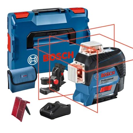 Laser ligne 12V GLL 3-80 C + 1 batterie 2 Ah + chargeur + L-Boxx, au choix - BOSCH