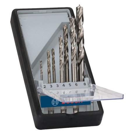 Coffret 7 mèches à bois hélicoïdales 1/4" Ø2 à Ø8 mm - BOSCH