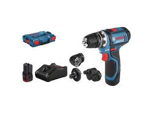 Perceuse-visseuse GSR 12V-15 FC avec 2 batteries 2 Ah + chargeur + L-Boxx - BOSCH