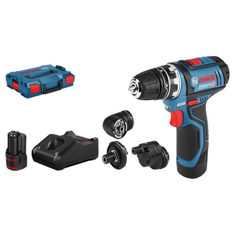Perceuse-visseuse GSR 12V-15 FC avec 2 batteries 2 Ah + chargeur + L-Boxx - BOSCH