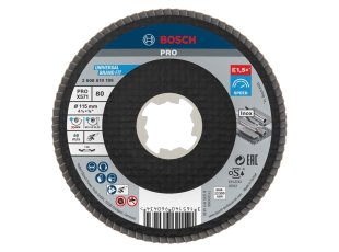 Plateau à lamelles Ø125 mm X-Lock bombé fibre X571, grain 80 - BOSCH