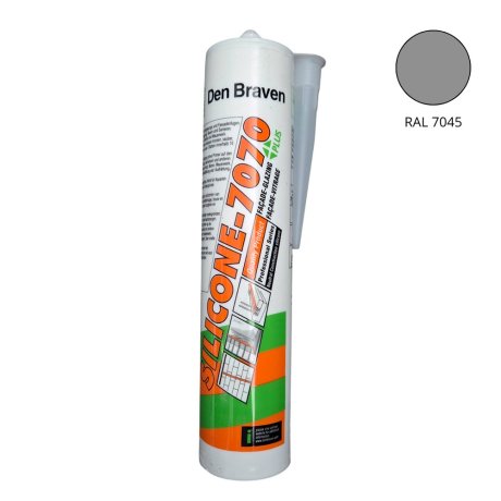 Mastic silicone neutre alcoxy 7070 Plus, Gris, RAL 7045, cartouche 300 ml - DEN BRAVEN