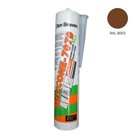 Mastic silicone neutre alcoxy 7070 Plus, Chêne, RAL 8003, cartouche 300 ml - DEN BRAVEN