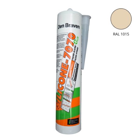 Mastic silicone neutre alcoxy 7070 Plus, Pierre, RAL 1015, cartouche 300 ml - DEN BRAVEN