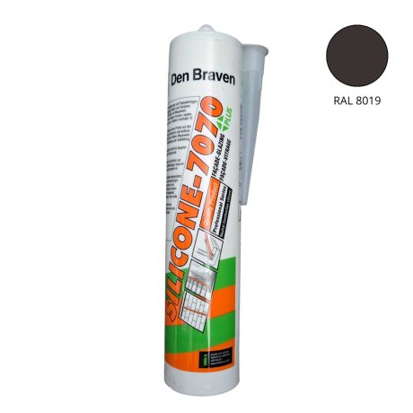 Mastic silicone neutre alcoxy 7070 Plus, Bronze, RAL 8019, cartouche 300 ml - DEN BRAVEN
