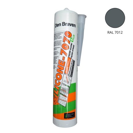 Mastic silicone neutre alcoxy 7070 Plus, Gris basalte, RAL 7012, cartouche 300 ml - DEN BRAVEN