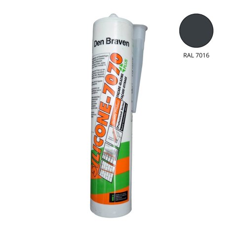 Mastic silicone neutre alcoxy 7070 Plus, Gris Anthracite, RAL 7016, cartouche 300 ml - DEN BRAVEN