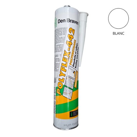 Mastic-colle polyuréthane multi-usage 442, Blanc, cartouche 300 ml - DEN BRAVEN