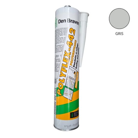 Mastic-colle polyuréthane multi-usage 442, Gris, cartouche 300 ml - DEN BRAVEN