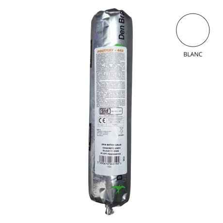 Mastic-colle polyuréthane multi-usage 442, Blanc, poche 400 ml - DEN BRAVEN