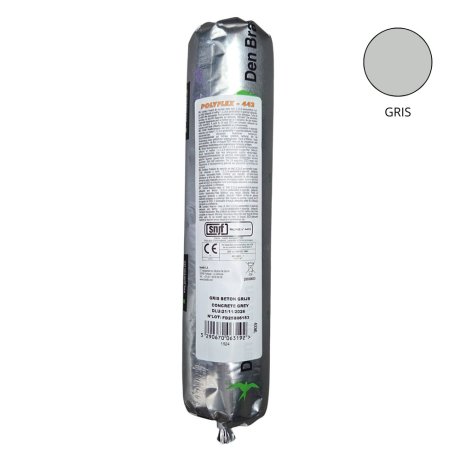 Mastic-colle polyuréthane multi-usage 442, Gris, poche 400 ml - DEN BRAVEN