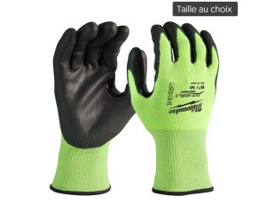 Gants haute-visibilité anti-coupure C, taille au choix - MILWAUKEE