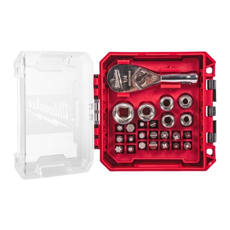Coffret 25 pcs clé à cliquet compacte 1/4" - MILWAUKEE