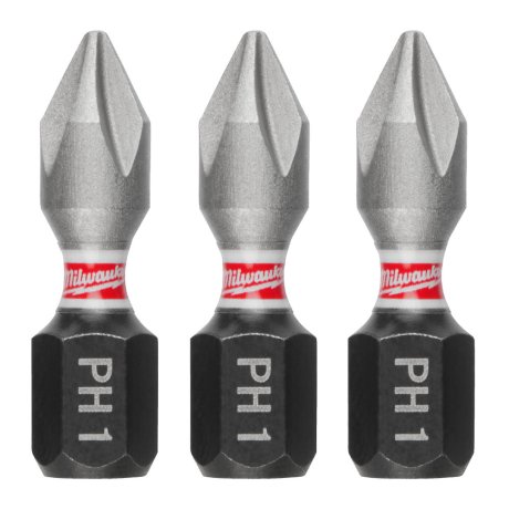 Embout de vissage PH1 x 25 mm Shockwave Impact Duty, par 3 - MILWAUKEE