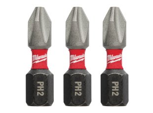 Embout de vissage PH2 x 25 mm Shockwave Impact Duty, par 3 - MILWAUKEE