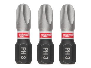 Embout de vissage PH3 x 25 mm Shockwave Impact Duty, par 3 - MILWAUKEE