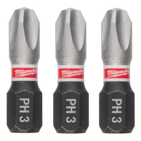 Embout de vissage PH3 x 25 mm Shockwave Impact Duty, par 3 - MILWAUKEE