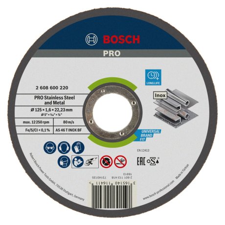 Disque à tronçonner métaux et inox Ø125 x 1,6 mm - BOSCH