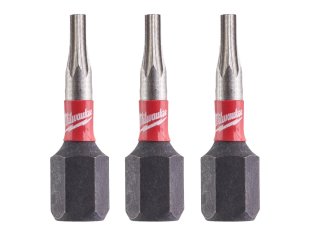Embout de vissage TX8 x 25 mm Shockwave Impact Duty, par 3 - MILWAUKEE