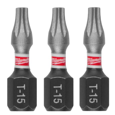 Embout de vissage TX15 x 25 mm Shockwave Impact Duty, par 3 - MILWAUKEE