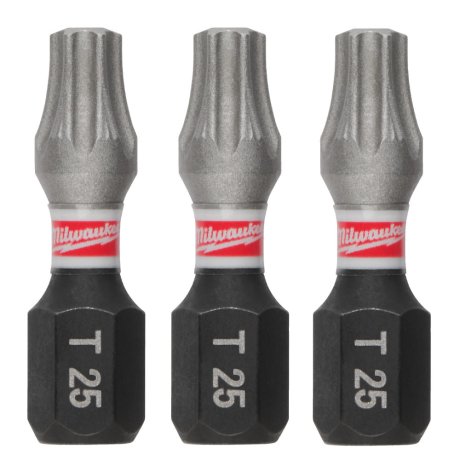 Embout de vissage TX25 x 25 mm Shockwave Impact Duty, par 3 - MILWAUKEE