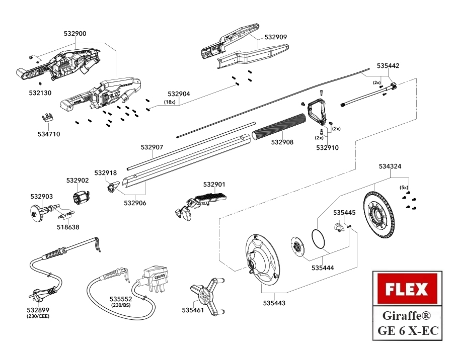 Schéma de la girafe GE 6 X-EC