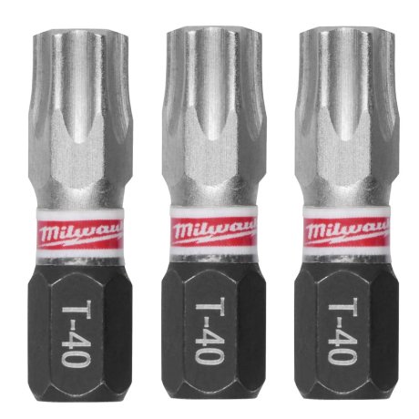 Embout de vissage TX40 x 25 mm Shockwave Impact Duty, par 3 - MILWAUKEE