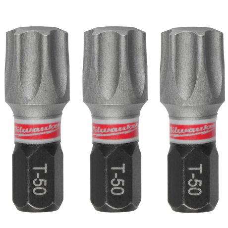 Embout de vissage TX50 x 25 mm Shockwave Impact Duty, par 3 - MILWAUKEE