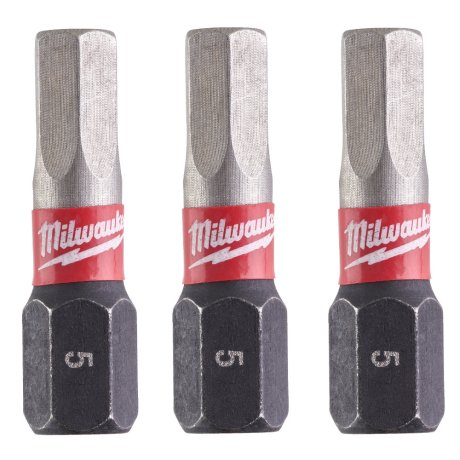 Embout de vissage Hex 5 x 25 mm Shockwave Impact Duty, par 3 - MILWAUKEE