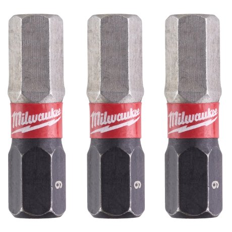 Embout de vissage Hex 6 x 25 mm Shockwave Impact Duty, par 3 - MILWAUKEE