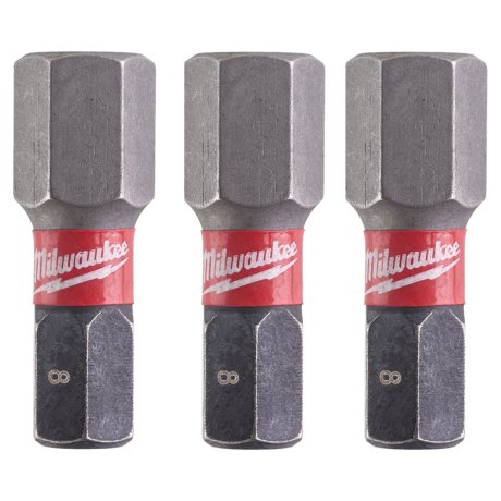 Embout de vissage Hex 8 x 25 mm Shockwave Impact Duty, par 3 - MILWAUKEE