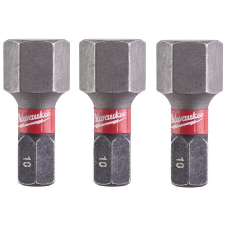 Embout de vissage Hex 10 x 25 mm Shockwave Impact Duty, par 3 - MILWAUKEE