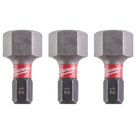Embout de vissage Hex 12 x 25 mm Shockwave Impact Duty, par 3 - MILWAUKEE