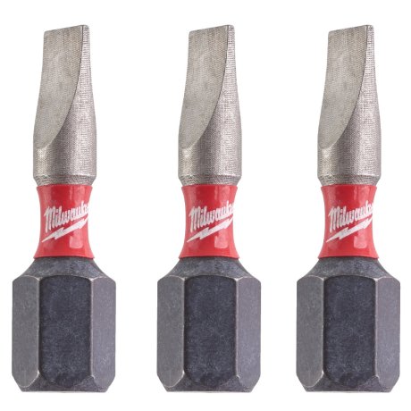 Embout de vissage SL 0,6 x 4,5 x 25 mm Shockwave Impact Duty, par 3 - MILWAUKEE