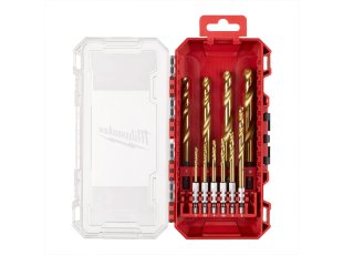 Coffret 10 forets métaux HSS-G Red Hex Shockwave Impact Duty - MILWAUKEE