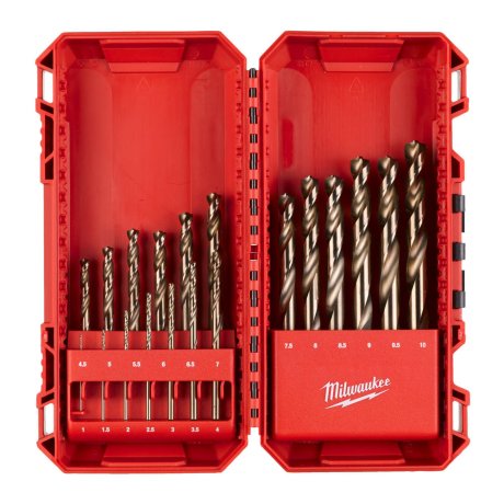 Coffret 19 forets métaux rectifiés HSS-Cobalt 5% DIN 338 Ø1-10 mm - MILWAUKEE