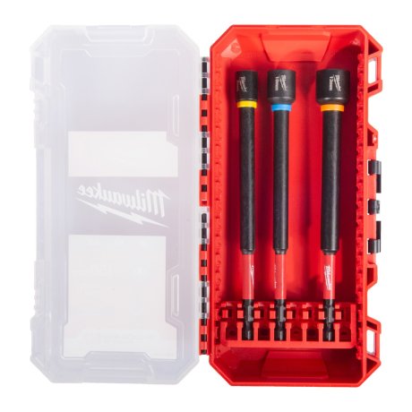 Coffret 3 douilles magnétiques longues Shockwave™ Impact Duty Ø8-13 mm - MILWAUKEE