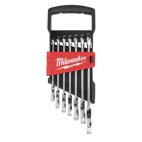 Set de 7 clés mixtes à cliquet tête flexible Max Bite™, 8 à 17 mm - MILWAUKEE