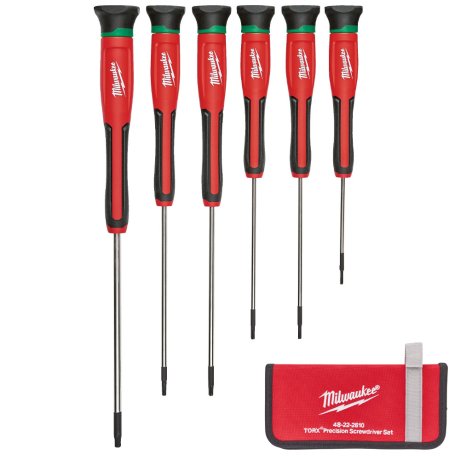 Coffret 6 tournevis de précision Torx corps métal T6 à T15 - MILWAUKEE