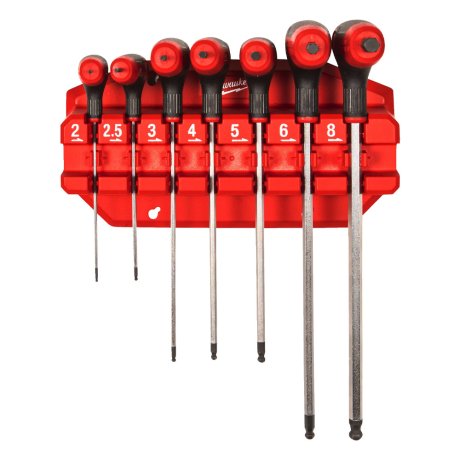 Set de 7 clés hexagonales poignée grip T-Strike™ 2 à 8 mm - MILWAUKEE