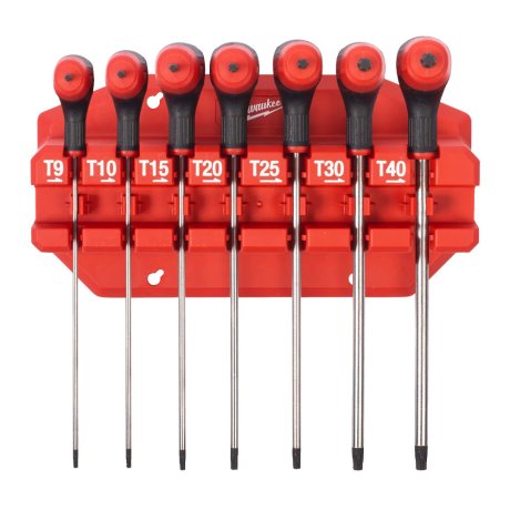 Jeu de 7 clés Torx avec poignée ergonomique T-Strike™ T9-T40 - MILWAUKEE
