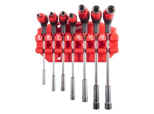 Jeu de 7 clés à douille avec poignée ergonomique T-Strike™ 5 à 13 mm - MILWAUKEE